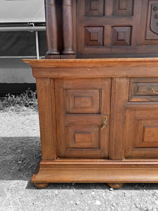 LARGE ANTIQUE 19th CENTURY SPANISH OAK DRESSER, c1900