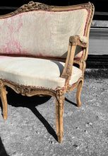 Load image into Gallery viewer, ANTIQUE 19th CENTURY FRENCH ORNATE BLEACHED OAK 3 SEATER SALON SOFA, c1900
