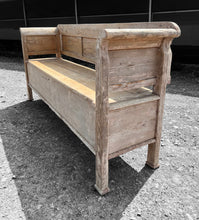 Load image into Gallery viewer, LARGE ANTIQUE 19th CENTURY EUROPEAN BLEACHED PINE BENCH SEAT, c1900
