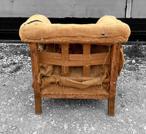 ANTIQUE 19th CENTURY ENGLISH OAK & DECONSTRUCTED TUB ARMCHAIR, c1900