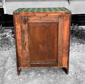 ANTIQUE 19th CENTURY ENGLISH PAINTED GEOMETRIC CUPBOARD, c1900