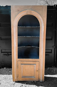 ANTIQUE 19TH CENTURY ENGLISH PINE CURVED BOOKCASE, c1900