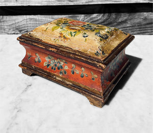 ANTIQUE 20TH CENTURY ITALIAN VENETIAN HAND PAINTED JEWELLERY BOX, C1920