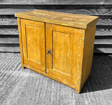 Load image into Gallery viewer, ANTIQUE 19TH CENTURY FRENCH MUSTARD YELLOW ORIGINAL PAINT CUPBOARD, C1900
