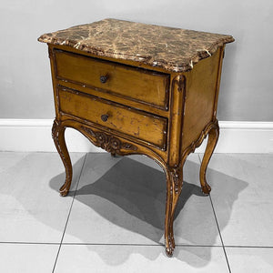 20TH CENTURY FRENCH ORNATE GOLD & MARBLE TOPPED SIDE TABLE