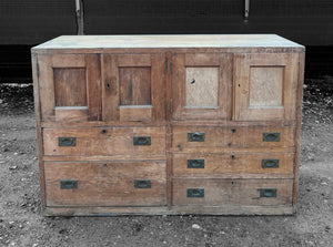 ANTIQUE 19th CENTURY ENGLISH PINE CHEMISTS CUPBOARD, c1900