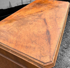 ANTIQUE 19th CENTURY FRENCH BURR WALNUT CHEST OF DRAWERS, c1900