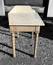 Load image into Gallery viewer, ANTIQUE 19TH CENTURY FRENCH ORNATE BLEACHED OAK &amp; MARBLE TOPPED WASHSTAND, C1900
