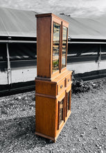 Load image into Gallery viewer, ANTIQUE 19TH CENTURY OAK APOTHECARY STYLE GLAZED DRESSER, C1900
