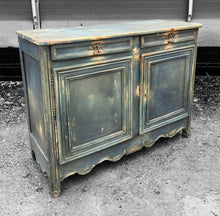 Load image into Gallery viewer, ANTIQUE 19th CENTURY FRENCH ORNATE PAINTED OAK BUFFET CUPBOARD, c1900
