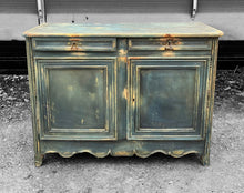 Load image into Gallery viewer, ANTIQUE 19th CENTURY FRENCH ORNATE PAINTED OAK BUFFET CUPBOARD, c1900
