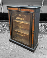 Load image into Gallery viewer, ANTIQUE 19th CENTURY FRENCH EBONISED &amp; INLAID GLAZED DISPLAY CABINET, c1900
