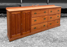 Load image into Gallery viewer, LARGE ANTIQUE 19th CENTURY ENGLISH PITCH PINE SIDEBOARD, c1900
