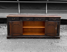 Load image into Gallery viewer, LARGE 20th CENTURY FRENCH ORNATE EBONISED OAK SIDEBOARD
