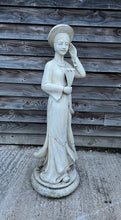 Load image into Gallery viewer, ANTIQUE 20TH CENTURY ORNATE DUTCH MARBLE STATUE ELEGANT LADY, C1920
