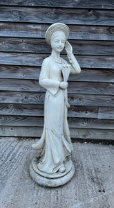 ANTIQUE 20TH CENTURY ORNATE DUTCH MARBLE STATUE ELEGANT LADY, C1920