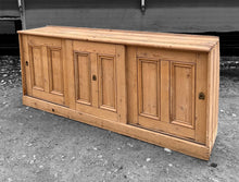 Load image into Gallery viewer, ANTIQUE 19th CENTURY ENGLISH PINE SLIDING DOOR SIDEBOARD DRESSER BASE, c1900
