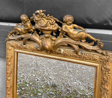 Load image into Gallery viewer, ANTIQUE 19TH CENTURY FRENCH ORNATE GILTWOOD OVERMANTLE WALL MIRROR, c1900
