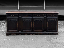 Load image into Gallery viewer, LARGE 20th CENTURY FRENCH ORNATE EBONISED OAK SIDEBOARD
