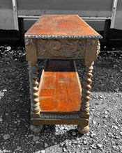 Load image into Gallery viewer, ANTIQUE 19TH CENTURY FRENCH ORNATE CARVED OAK GREEN MAN HALL TABLE, C1900
