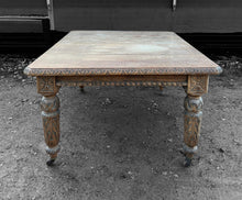 Load image into Gallery viewer, LARGE ANTIQUE 19th CENTURY ENGLISH CARVED OAK EXTENDING DINING TABLE, c1900
