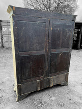 Load image into Gallery viewer, ANTIQUE 19th CENTURY FRENCH ORNATE PAINTED DOUBLE ARMOIRE WARDROBE, c1900
