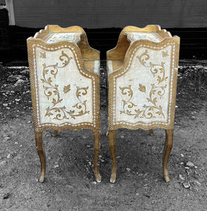 ANTIQUE 20th CENTURY PAIR OF ITALIAN GILT FLORENTINE SIDE TABLES, c1920