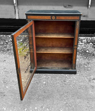 Load image into Gallery viewer, ANTIQUE 19th CENTURY FRENCH EBONISED &amp; INLAID GLAZED DISPLAY CABINET, c1900
