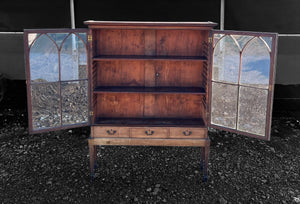 ANTIQUE 19TH CENTURY MAHOGANY GEORGIAN STYLE DISPLAY CABINET, C1900