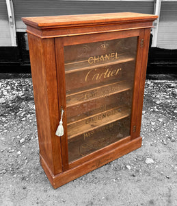 ANTIQUE 19TH CENTURY FRENCH OAK & GLAZED DISPLAY CABINET, C1900