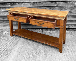 20th CENTURY RUSTIC FARMHOUSE PINE HALL TABLE, c1940