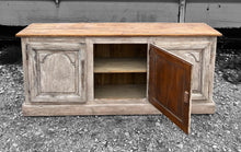 Load image into Gallery viewer, EARLY 20th CENTURY FRENCH ORNATE ORIGINAL PAINTED OAK 3 DOOR SIDEBOARD, c1930
