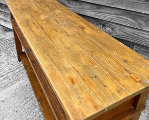 20th CENTURY RUSTIC FARMHOUSE PINE HALL TABLE, c1940