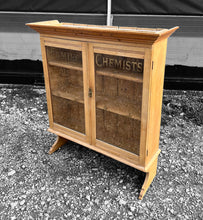 Load image into Gallery viewer, ANTIQUE 19TH CENTURY PINE APOTHECARY STYLE GLAZED DISPLAY CABINET, C1900
