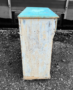 ANTIQUE 19TH CENTURY FRENCH ORIGINAL PAINTED CUPBOARD, c1900