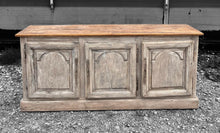 Load image into Gallery viewer, EARLY 20th CENTURY FRENCH ORNATE ORIGINAL PAINTED OAK 3 DOOR SIDEBOARD, c1930
