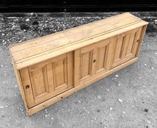 Load image into Gallery viewer, ANTIQUE 19th CENTURY ENGLISH PINE SLIDING DOOR SIDEBOARD DRESSER BASE, c1900
