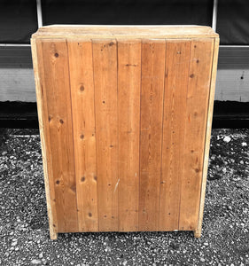 ANTIQUE 19th CENTURY RUSTIC PINE & GLAZED APOTHECARY STYLE DISPLAY CABINET, c1900