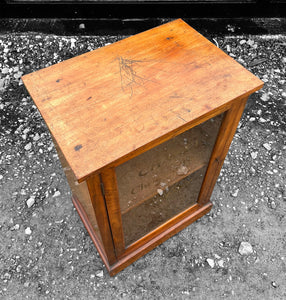 ANTIQUE 19TH CENTURY FRENCH OAK & GLAZED DISPLAY CABINET, C1900