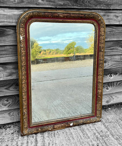 ANTIQUE 19TH CENTURY FRENCH ORNATE GILTWOOD WALL MIRROR, C1900