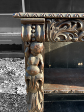 Load image into Gallery viewer, LARGE ANTIQUE 19TH CENTURY FRENCH EBONISED ORNATE CARVED OAK OPEN BOOKCASE, C1880
