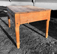 Load image into Gallery viewer, ANTIQUE 19TH CENTURY ENGLISH FARMHOUSE RUSTIC PINE DINING TABLE, c1900
