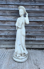 Load image into Gallery viewer, ANTIQUE 20TH CENTURY ORNATE DUTCH MARBLE STATUE ELEGANT LADY, C1920
