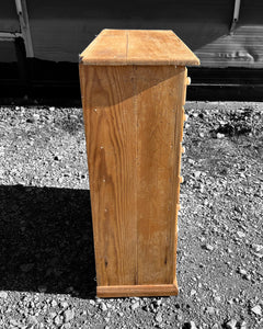 ANTIQUE 19TH CENTURY ENGLISH RUSTIC PINE BANK OF DRAWERS, C1900