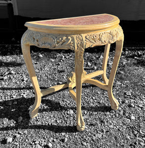 20TH CENTURY FRENCH ORNATE MARBLE TOPPED CONSOLE TABLE, C1940