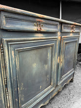 Load image into Gallery viewer, ANTIQUE 19th CENTURY FRENCH ORNATE PAINTED OAK BUFFET CUPBOARD, c1900
