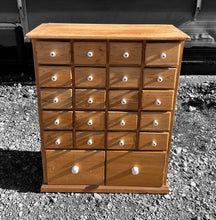 Load image into Gallery viewer, ANTIQUE 19TH CENTURY ENGLISH RUSTIC PINE BANK OF DRAWERS, C1900
