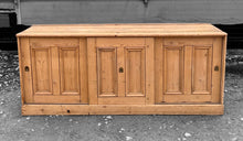 Load image into Gallery viewer, ANTIQUE 19th CENTURY ENGLISH PINE SLIDING DOOR SIDEBOARD DRESSER BASE, c1900
