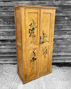ANTIQUE 20th CENTURY FRENCH ORNATE ORIGINAL PAINTED WARDROBE / CUPBOARD, c1920