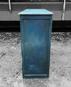 ANTIQUE 19th CENTURY FRENCH ORNATE OAK PAINTED CUPBOARD, c1900